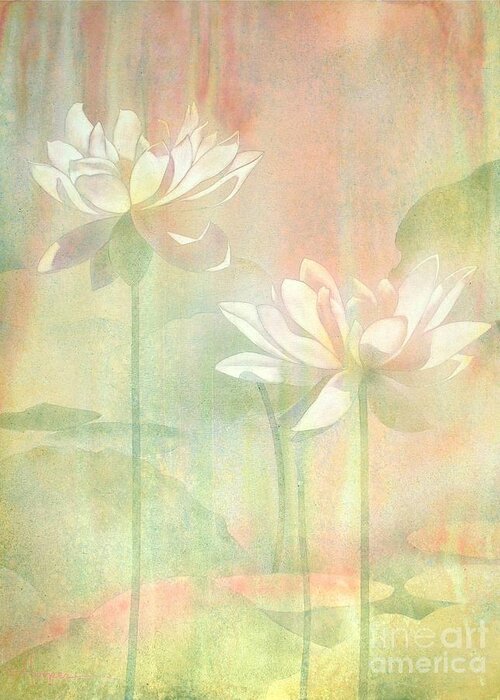 Watercolor Greeting Card featuring the painting Lotus by Robert Hooper