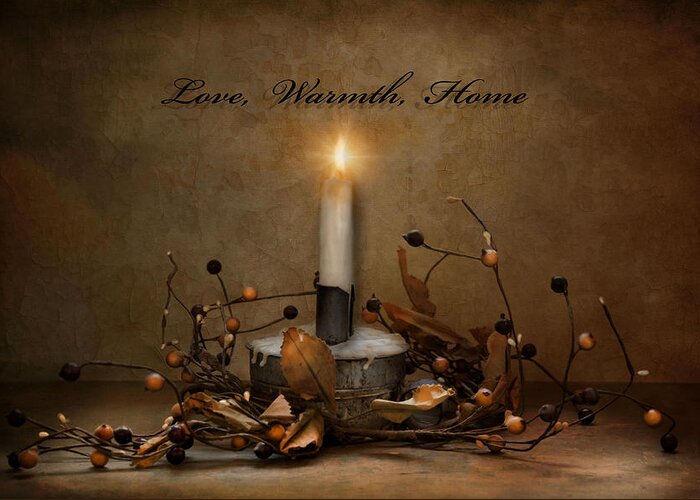 Candlelight Greeting Card featuring the photograph Love Warmth Home by Robin-Lee Vieira
