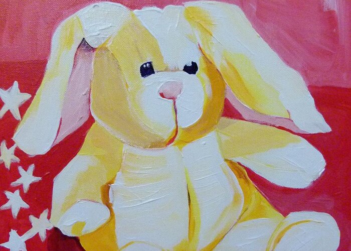 Bunny Greeting Card featuring the painting Loveable Bunny by Suzanne Willis