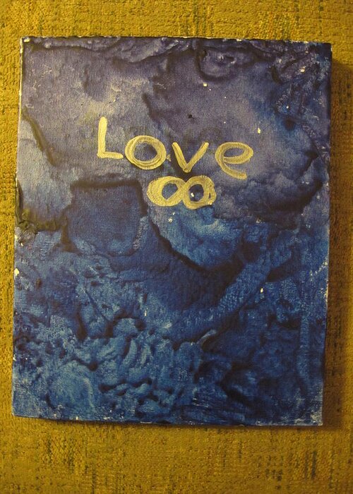 Child Greeting Card featuring the painting Loves Blue Mood by Lawrence Christopher