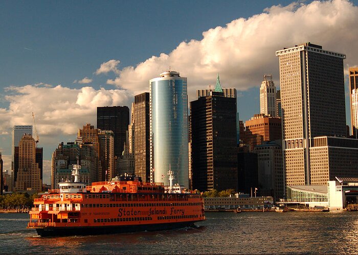 Staten Island Ferry Greeting Card featuring the photograph Lower Manhattan by James Kirkikis