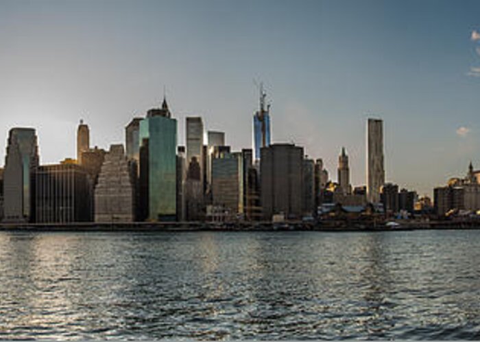 Manhattan Greeting Card featuring the photograph Lowerr Manhattan Panoramic by Chris McKenna