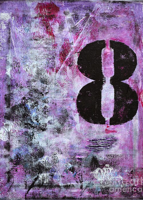 Abstract Painting Paintings Greeting Card featuring the painting Lucky Number 8 by Belinda Capol