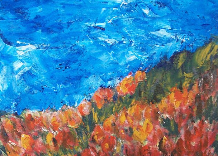 Floral Greeting Card featuring the painting Luminosity by Jane See