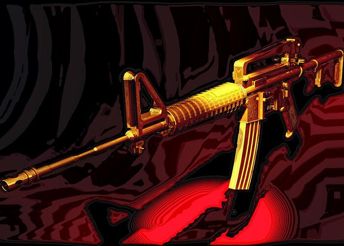 M4a1 Greeting Card featuring the digital art M4a1 by Andrei SKY