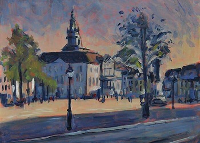 Maastricht Greeting Card featuring the painting Maastricht town hall by Nop Briex