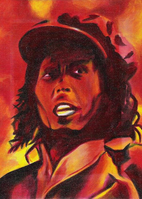 Music Greeting Card featuring the painting Mad Marley by Paul Smutylo
