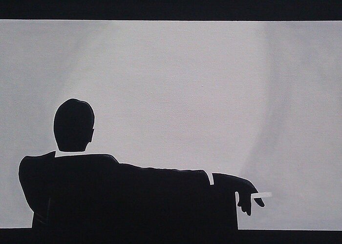 Artist Greeting Card featuring the painting Mad Men in Silhouette by John Lyes