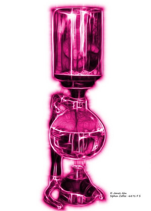 Coffee Greeting Card featuring the digital art Magenta Siphon Coffee 6781 F S by James Ahn