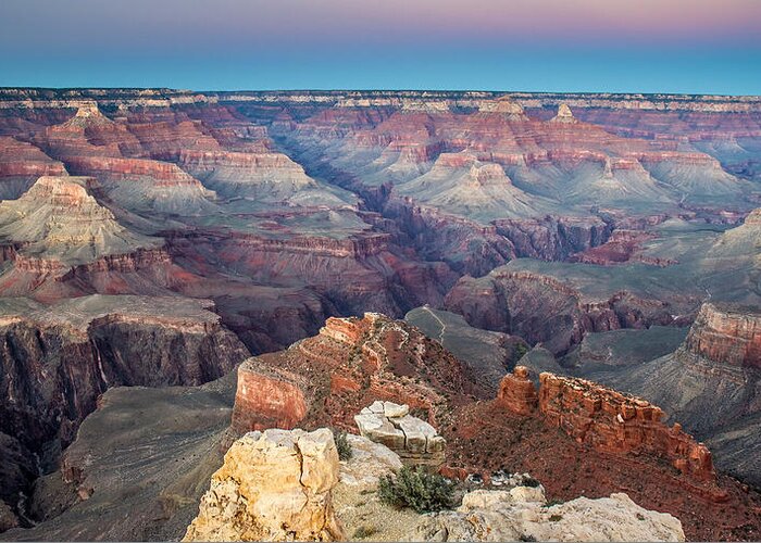 Grand Canyon Greeting Card featuring the photograph Magic Hour in the Grand Canyon by Pierre Leclerc Photography