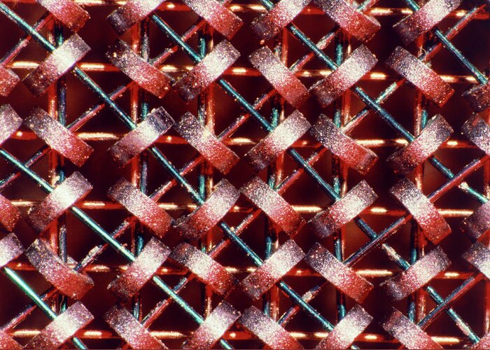 Core Memory Used In An Early Computer Greeting Card by Alfred Pasieka/science Photo Library