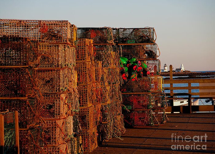 Lobster Traps Greeting Card featuring the photograph Maine Traps by HEVi FineArt