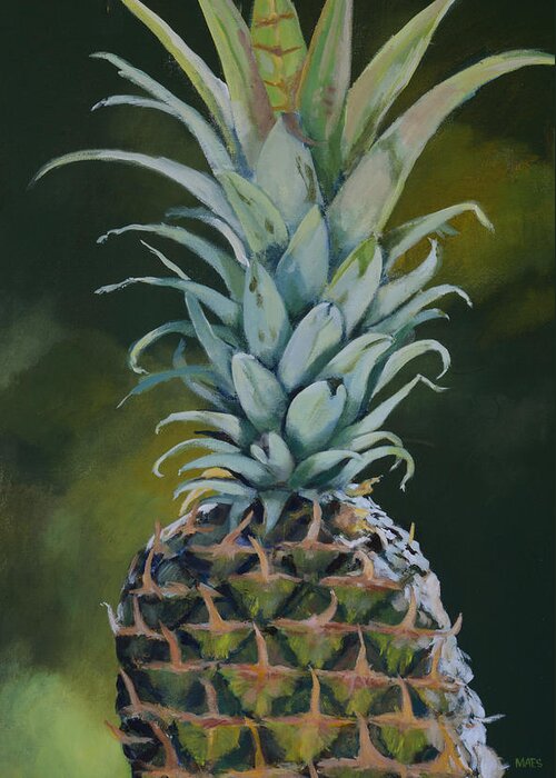 Walt Maes Greeting Card featuring the painting Majestic Pineapple by Walt Maes
