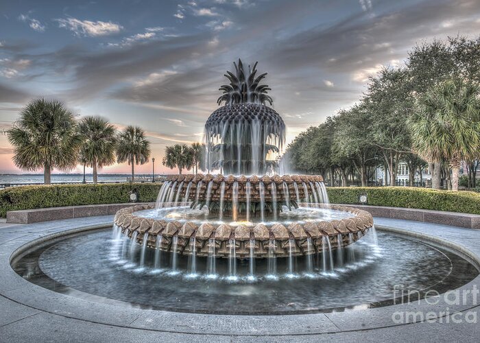 Pineapple Fountain Greeting Card featuring the photograph Make A Wish by Dale Powell
