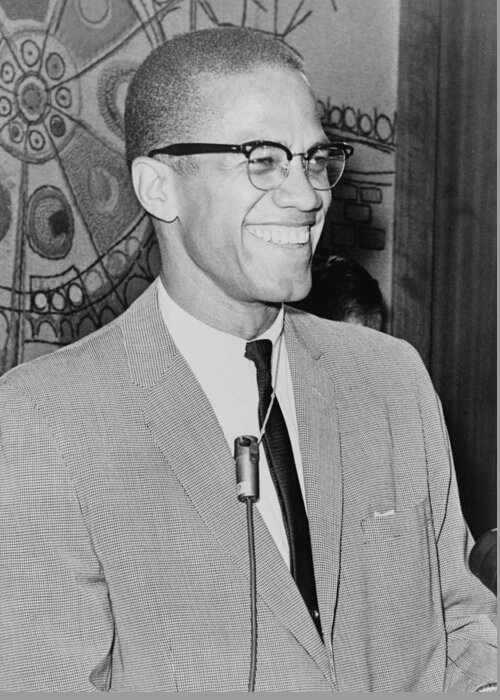 Malcolm X Greeting Card featuring the digital art Malcolm X by Ed Ford