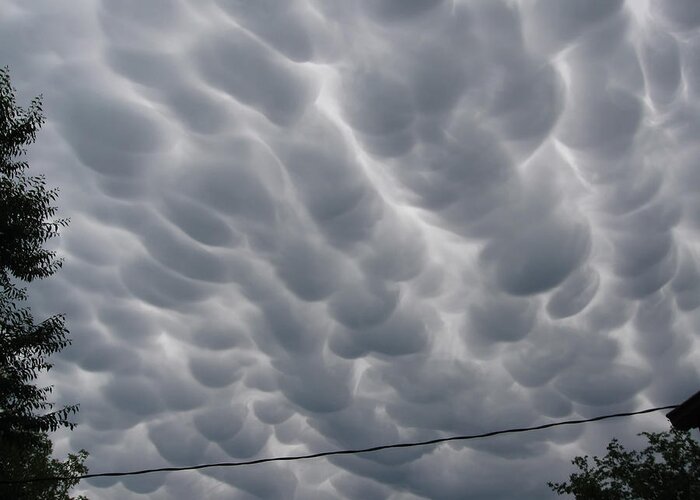 Mammatus Greeting Card featuring the photograph Mammatus Clouds over Yorkton by Ryan Crouse