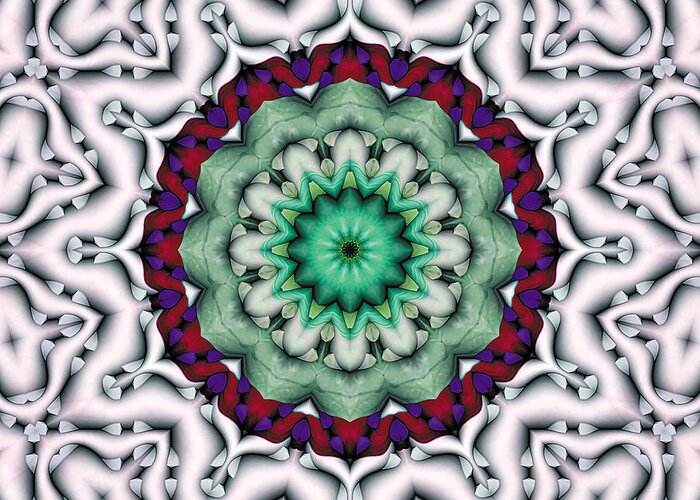 Sacred Geometry Greeting Card featuring the digital art Mandala 8 by Terry Reynoldson