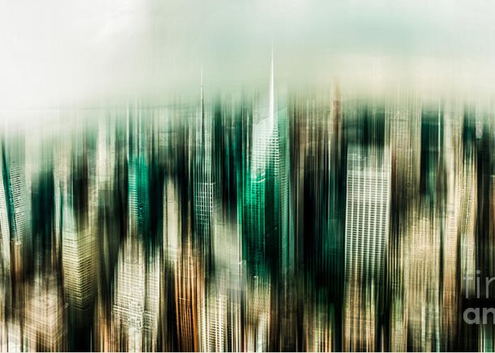 Nyc Greeting Card featuring the photograph Manhattan Panorama Abstract by Hannes Cmarits
