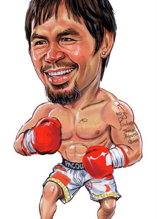 Emmanuel Dapidran Pacquiao Greeting Card featuring the painting Manny Pacquiao by Art 