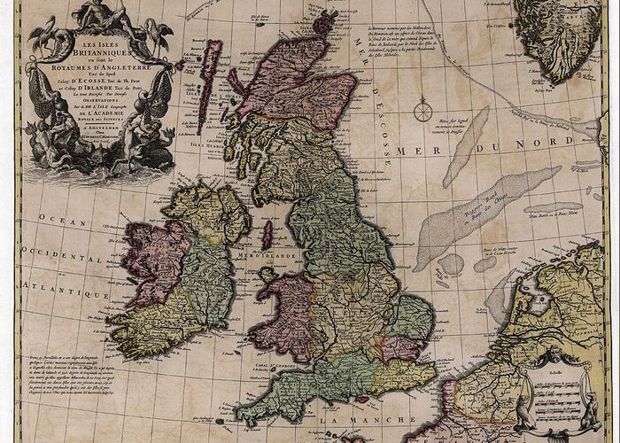British Isles Greeting Card featuring the photograph Map Of The British Isles by Library Of Congress, Geography And Map Division
