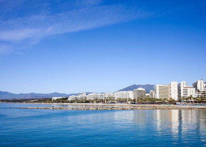 Marbella Greeting Card featuring the photograph Marbella Skyline in Spain by Artur Bogacki