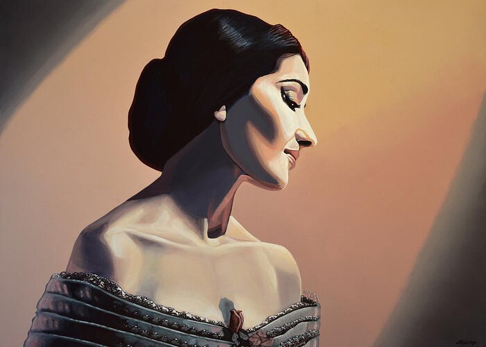 Maria Callas Greeting Card featuring the painting Maria Callas Painting by Paul Meijering