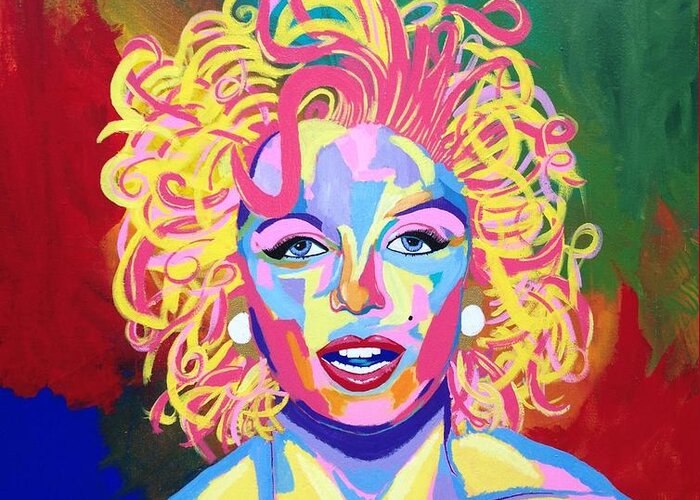 Marilyn Monroe Greeting Card featuring the painting Marilyn by Janice Westfall
