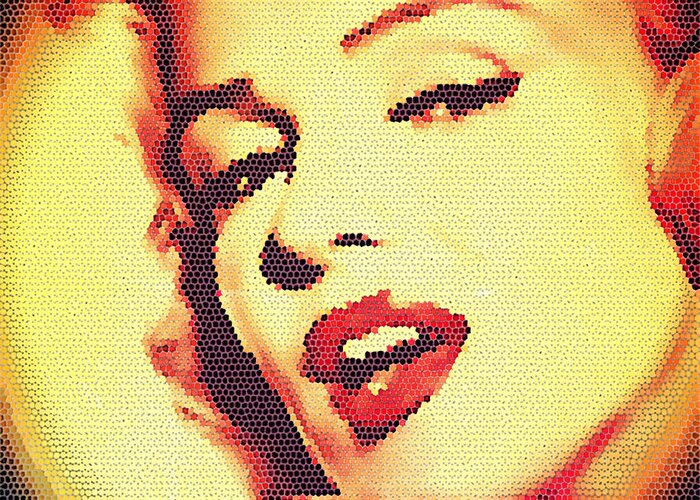 Golden Girl Greeting Card featuring the painting Marilyn Monroe by Jitender Matharu