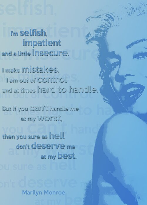 Marilyn Greeting Card featuring the digital art Marilyn quote by Gina Dsgn