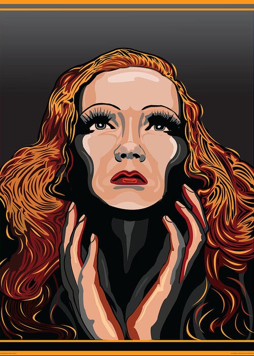  Marlene Dietrich Greeting Card featuring the digital art Marlene Dietrich Hollywood The Golden Age by Larry Butterworth