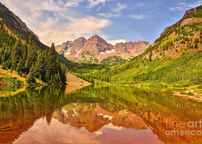 Maroon Bells Greeting Card featuring the photograph Maroon Bells Summer by Kelly Black