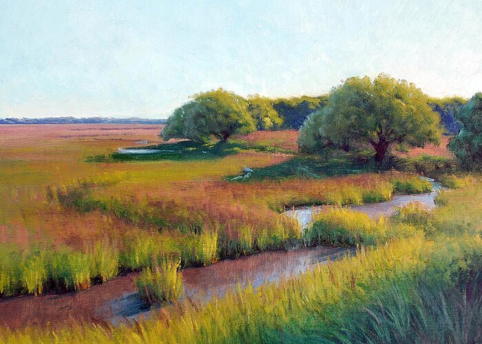 Marsh Greeting Card featuring the painting Marsh Edge by Armand Cabrera