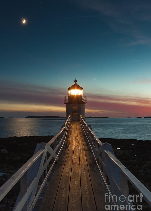 Clarence Holmes Greeting Card featuring the photograph Marshall Point Light at Twilight I by Clarence Holmes