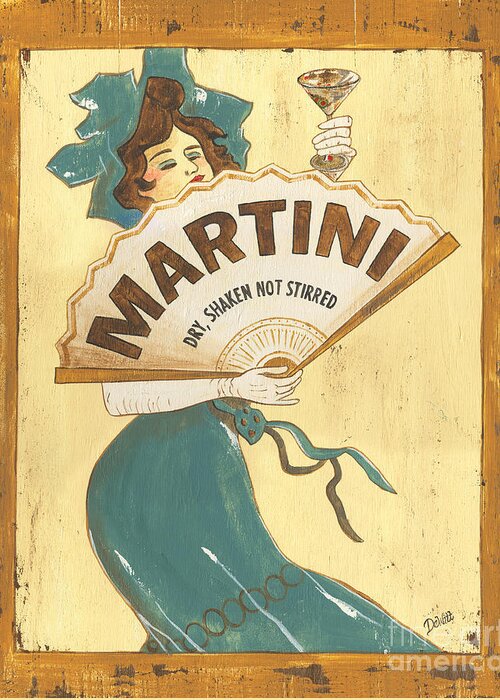 Martini Greeting Card featuring the painting Martini dry by Debbie DeWitt