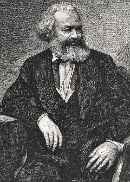 Karl Marx Greeting Card featuring the painting Marx by French School