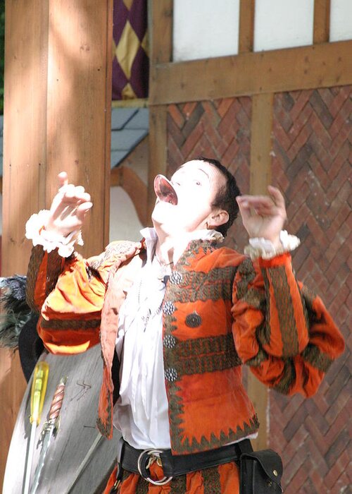 Maryland Greeting Card featuring the photograph Maryland Renaissance Festival - Johnny Fox Sword Swallower - 121219 by DC Photographer