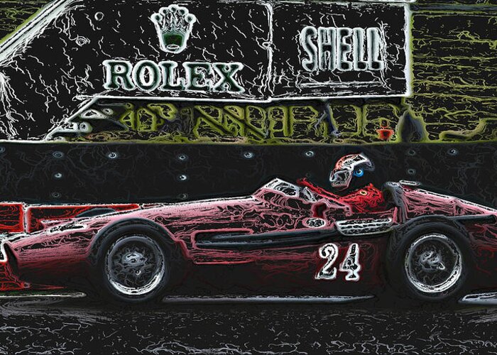 Racing Cars Greeting Card featuring the photograph Maserati 250F 1953 Grand Prix Racing Car 2 by John Colley