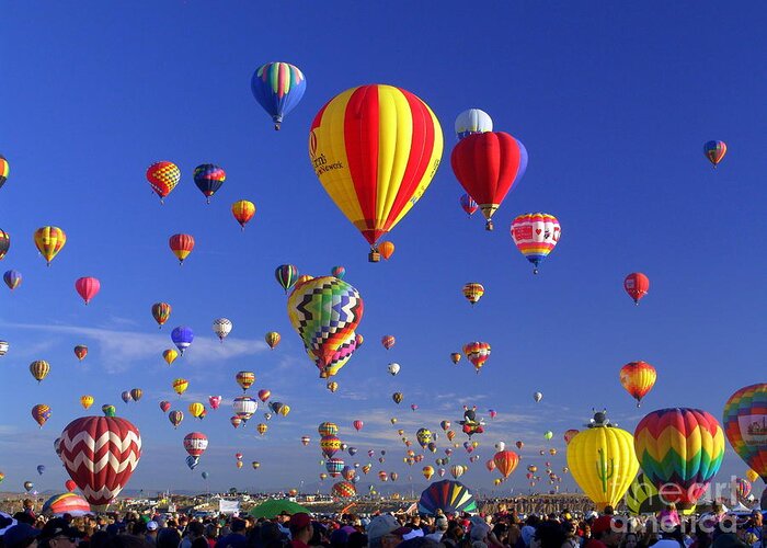 Balloons Greeting Card featuring the photograph Mass Ascension by Jim McCain