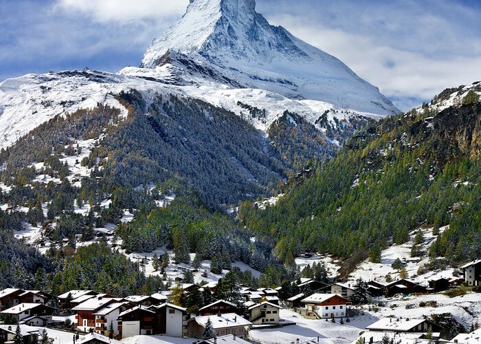 Snow Greeting Card featuring the photograph Matterhorn by Pilar Azaña Talán