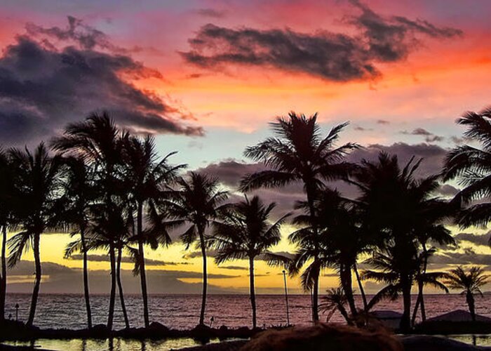 Maui Greeting Card featuring the photograph Maui Sunset by Jack Schultz