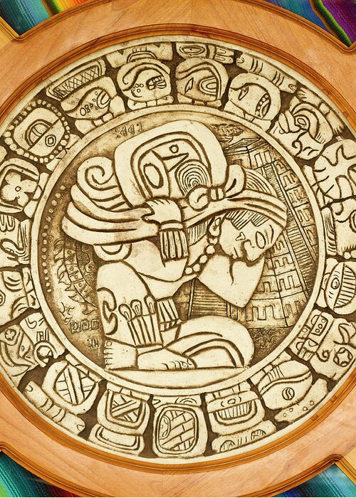 Art Greeting Card featuring the photograph Mayan Woodcarving, Belize by William Sutton
