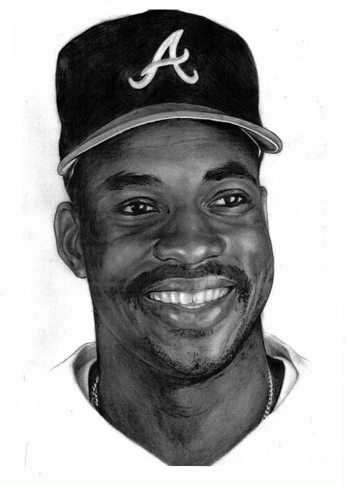 Baseball Greeting Card featuring the drawing McGriff by Harry West