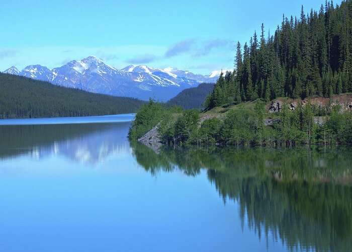 Tranquility Greeting Card featuring the photograph Medicine Lake. Jasper, Alberta by Cole Orthner