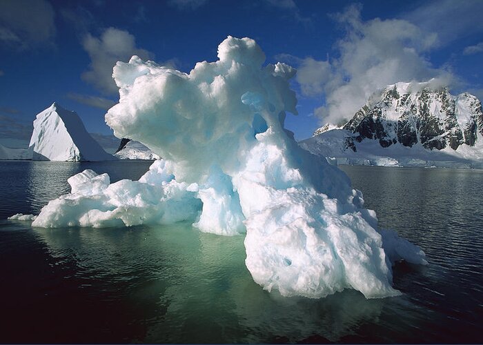Feb0514 Greeting Card featuring the photograph Melting Iceberg Lemaire Channel by Colin Monteath