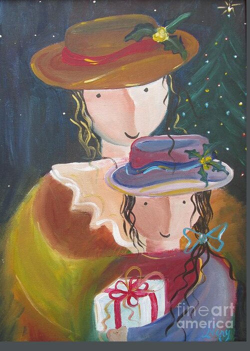 Mother Greeting Card featuring the painting Memories by Nereida Rodriguez