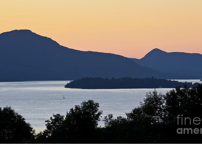 Summer Greeting Card featuring the photograph Memphremagog Twilight by Alan L Graham