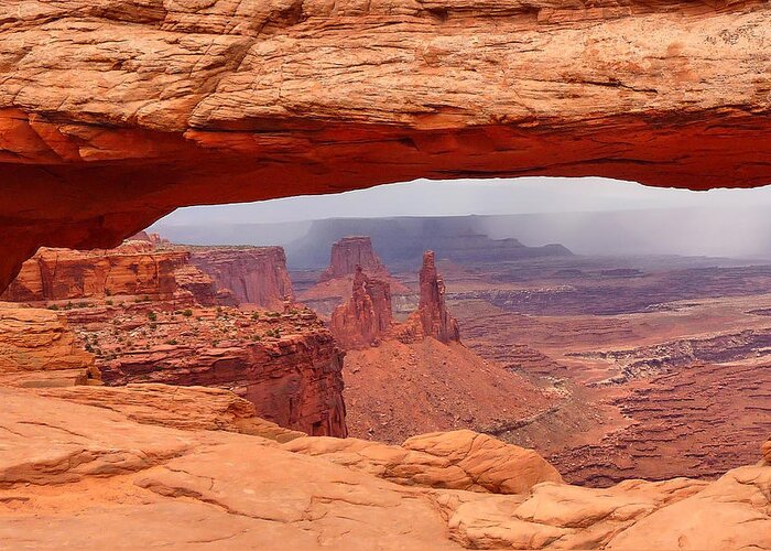 Mesa Arch Greeting Card featuring the photograph Mesa Arch in Canyonlands National Park by Mitchell R Grosky