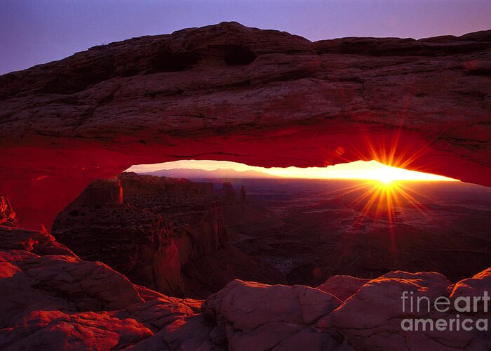 Landscape Greeting Card featuring the photograph Mesa Arch Sunrise by Benedict Heekwan Yang