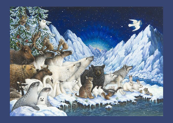 Animals Greeting Card featuring the painting Message of Peace by Lynn Bywaters