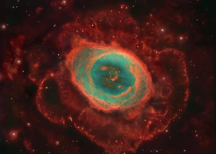 Nucleus Greeting Card featuring the photograph Messier 57, The Ring Nebula by Robert Gendler/stocktrek Images